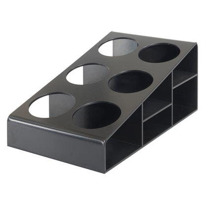 SBO-6C - Syrup/Condiment Bottle Organizer, 6-Compartments, Black