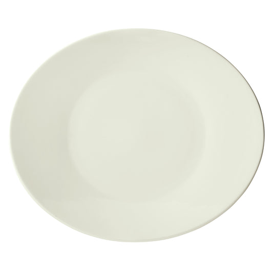 OKP-13PL-AW - Brechia Porcelain Coupe Oval Platter, 13"L x 11-3/8"W x 1-1/2"H - American White (12 Pieces/Case)