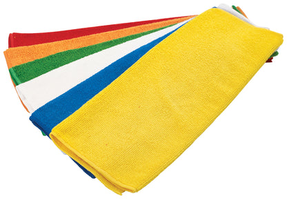 Microfiber Towel, 16" x 16", 6 Pack - Assorted