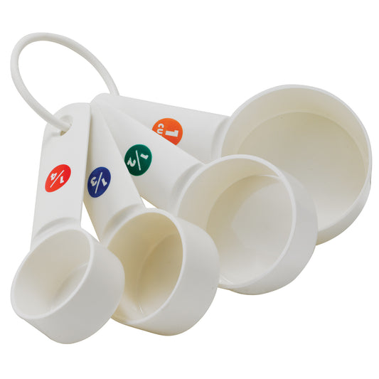 Measuring Cup Set, 4pcs, White Plastic