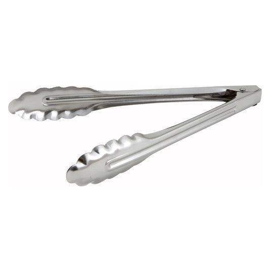 UT-9LT - Stainless Steel Utility Tongs, Medium Weight - 9"
