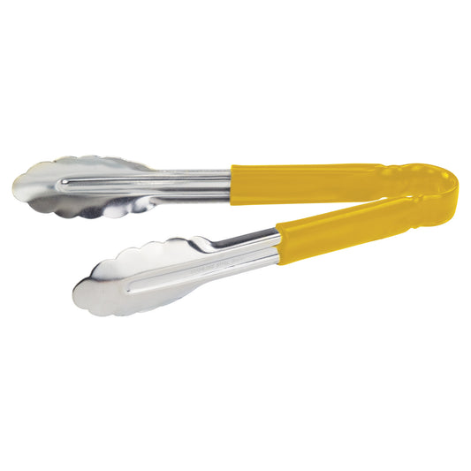 UT-9HP-Y - Heavy-Duty Utility Tongs with Plastic Handle - 9", Yellow