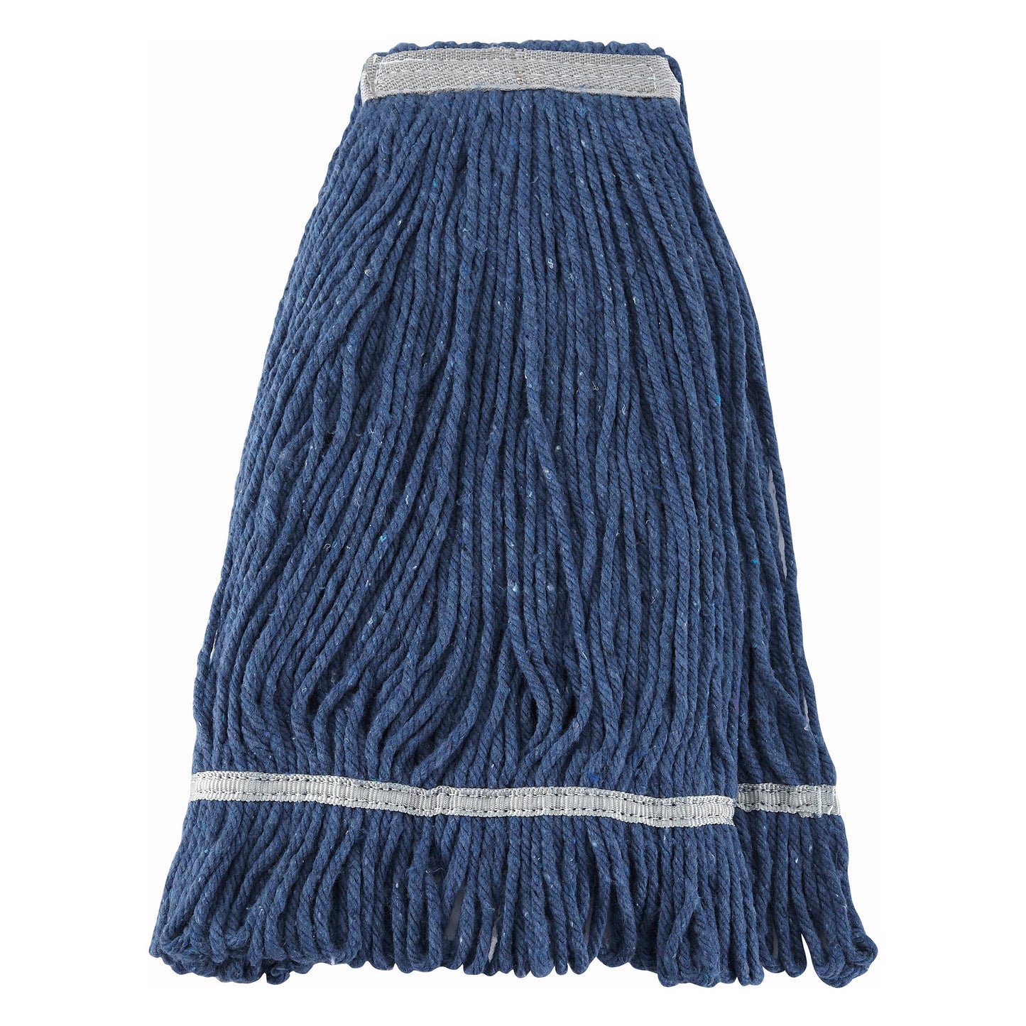 Premium Cotton-Poly Blend Looped End Wet Mop Head - Blue - 24oz/600g