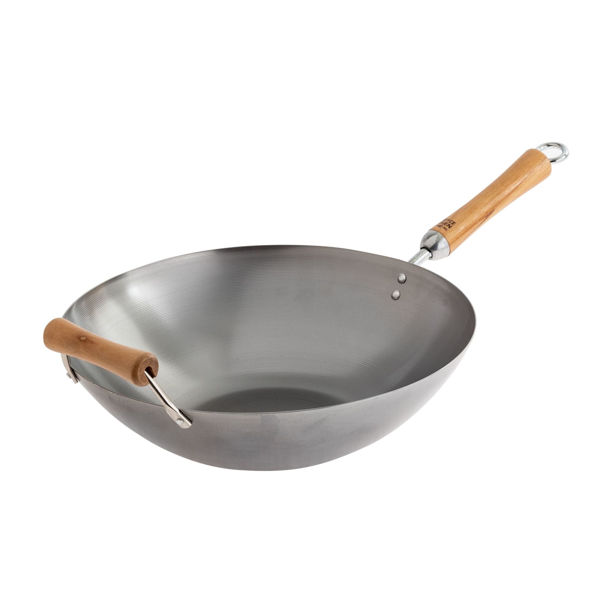 J21-9978 - Joyce Chen Uncoated Carbon Steel Flat Bottom Wok with