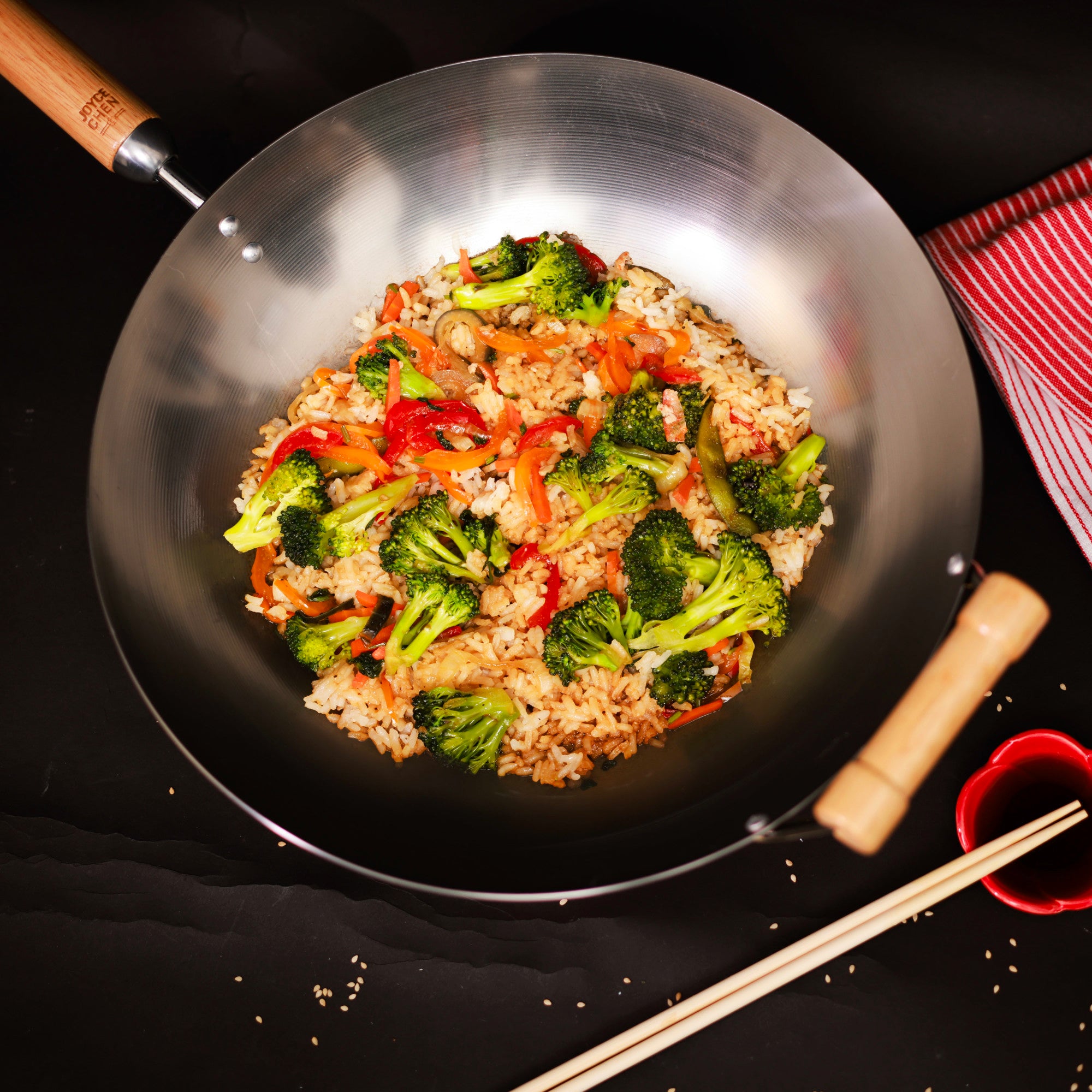J20-1140 - Joyce Chen Uncoated Carbon Steel Round Bottom Wok with