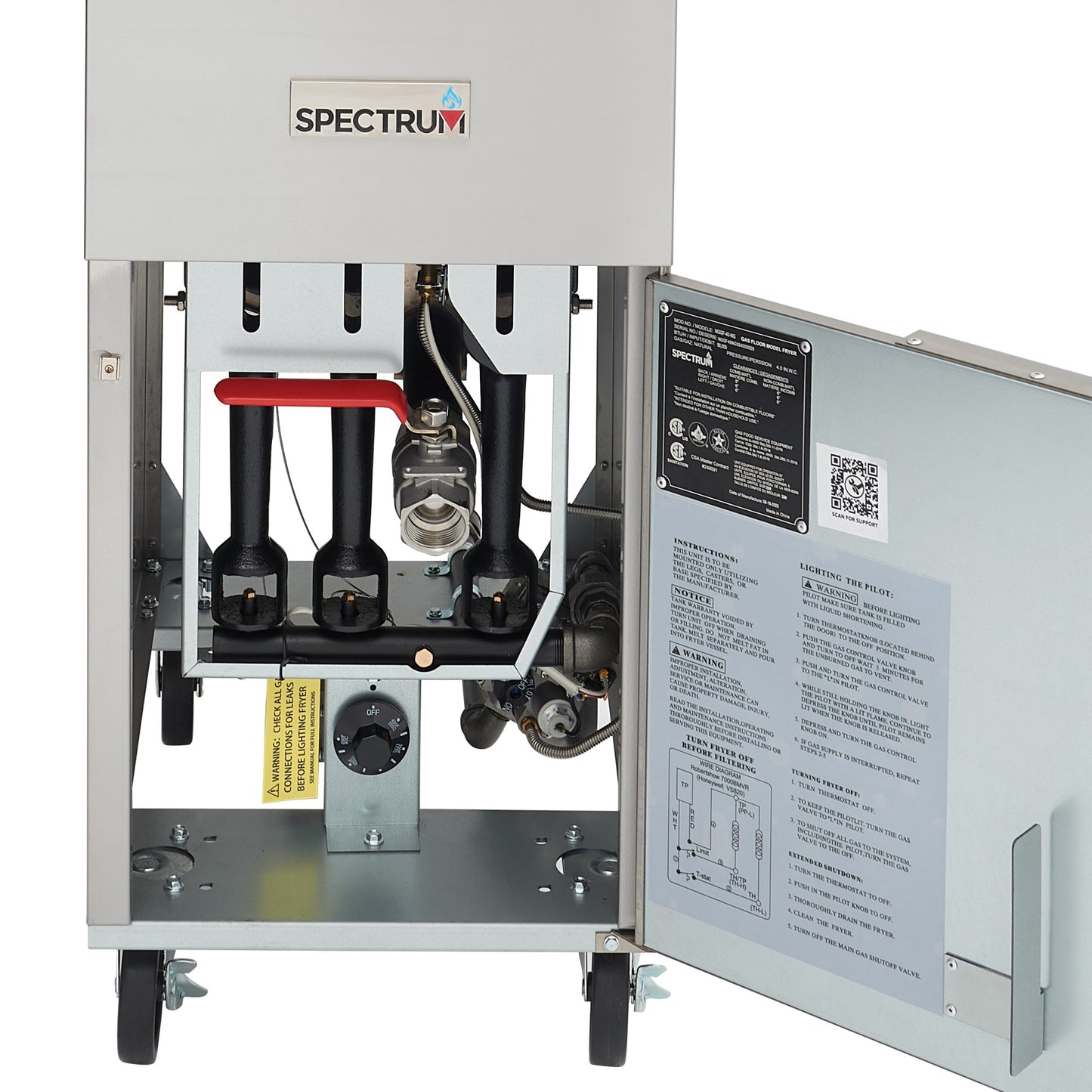 NGGF-40-NG - Spectrum Gas Deep Fryer, 40lb, 3-Tube, Natural Gas