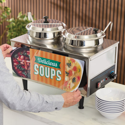 51072S - BenchmarkUSA "Delicious Soups" Food Warmer - 2 Ladles, 2 Lids