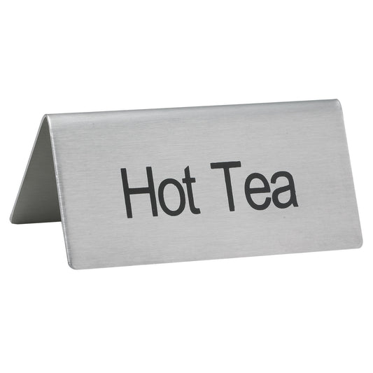Tent Sign, Stainless Steel - Hot Tea