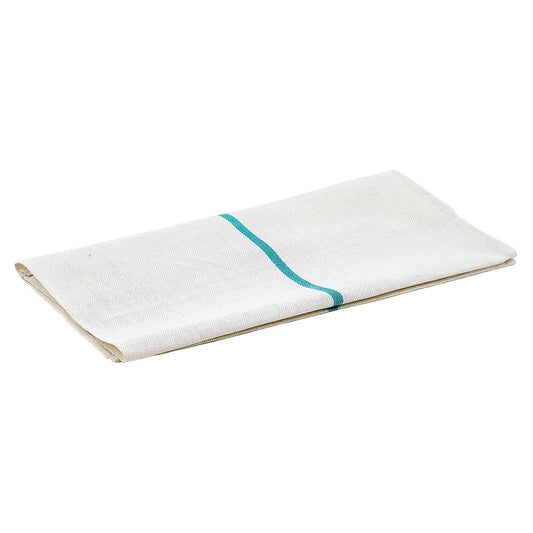 Cotton Herringbone Towel, Green Stripe, 20" x 26"