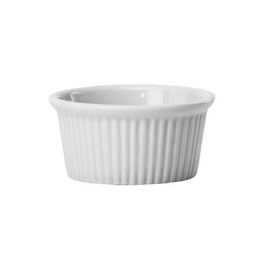 FRR-4 - Fluted Ramekin, 4 oz. White Porcelain, 48 Pieces/Case