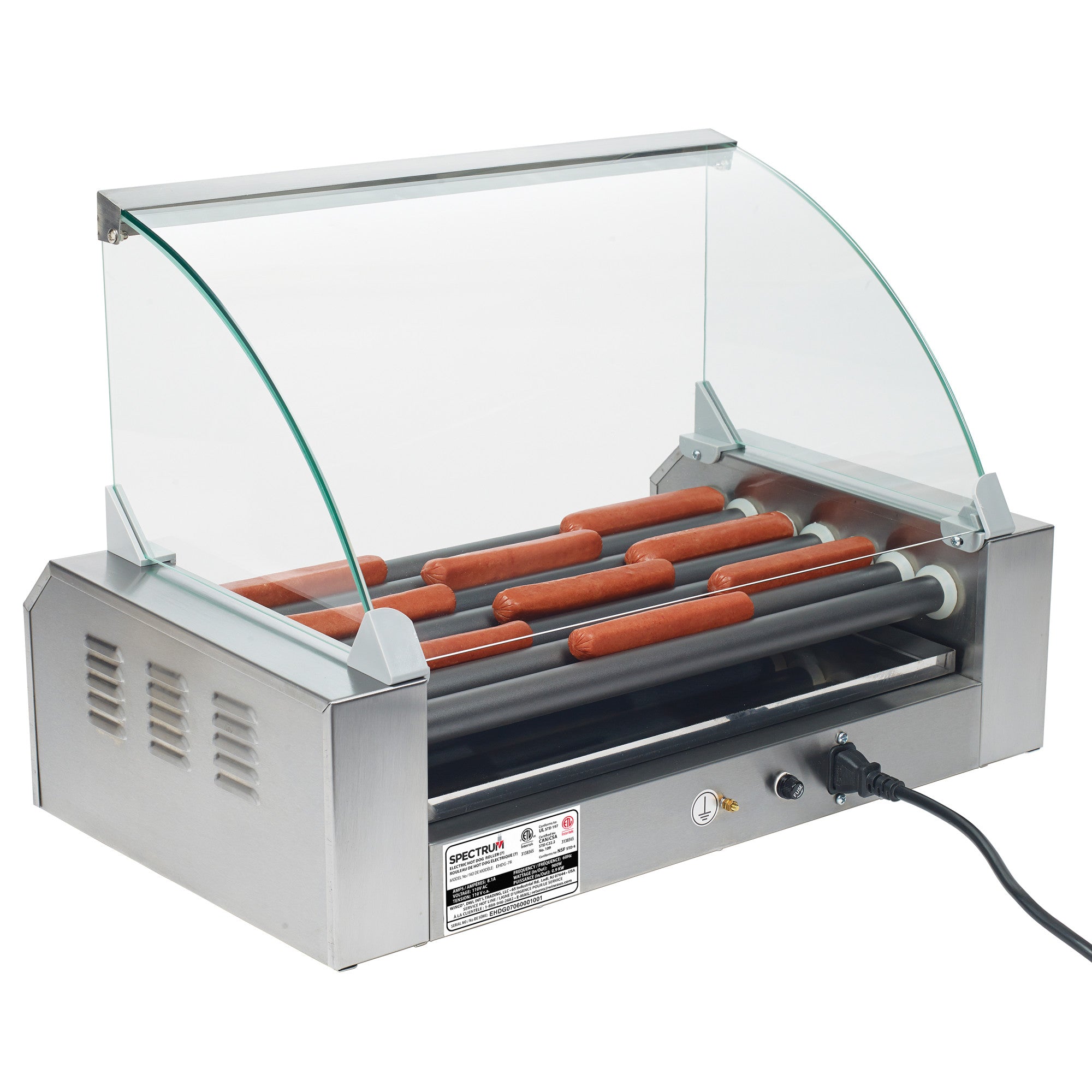 EHDG-7SG - Spectrum Sneeze Guard for EHDG-7R Hot Dog Roller – Winco
