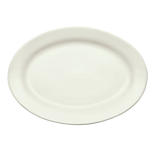 BPO-20-AW - Birkhall Porcelain Rolled Edge Platter, 20"L x 13-3/4"W x 2"H - American White (4 Pieces/Case)