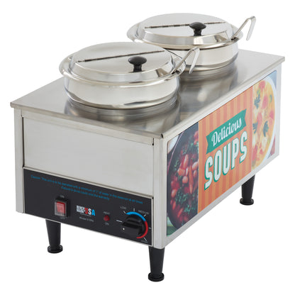 51072S - BenchmarkUSA "Delicious Soups" Food Warmer - 2 Ladles, 2 Lids