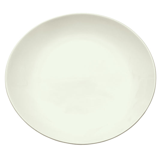 OKP-12PL-AW - Brechia Porcelain Coupe Oval Platter, 12"L x 10-1/2"W x 1-1/2"H - American White (12 Pieces/Case)