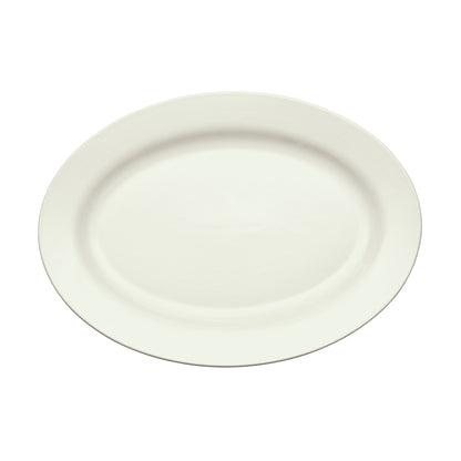 BPO-18-AW - Birkhall Porcelain Rolled Edge Platter, 18"L x 12-1/2"W x 1-3/4"H - American White (6 Pieces/Case)
