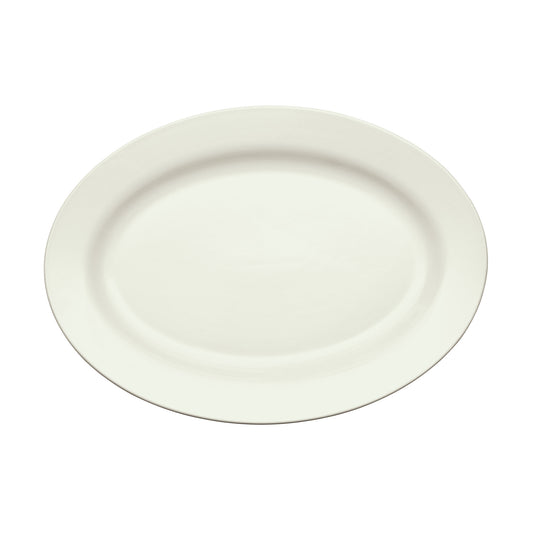 BPO-18-AW - Birkhall Porcelain Rolled Edge Platter, 18"L x 12-1/2"W x 1-3/4"H - American White (6 Pieces/Case)