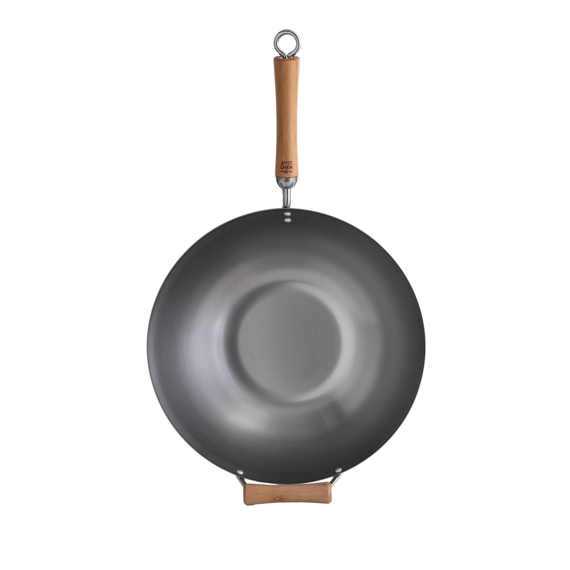 J21-9978 - Joyce Chen Uncoated Carbon Steel Flat Bottom Wok with