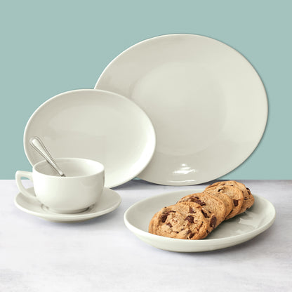 OKP-95PL-AW - Brechia Porcelain Coupe Oval Platter, 9-1/2"L x 7-1/4"W x 1-1/4"H (24 Pieces/Case)