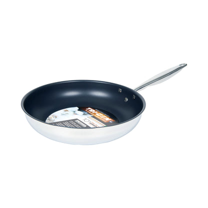 TGFP-10PR - TRI-GEN, 10" Fry Pan, Pro-Release Non-Stick, Tri-ply, Induction Ready, 18/8 SS, NSF, PFAS-Free