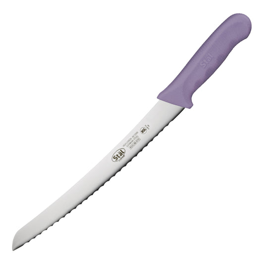 Stäl 9-1/2" Bread Knife, Curved - Allergen-Free Purple