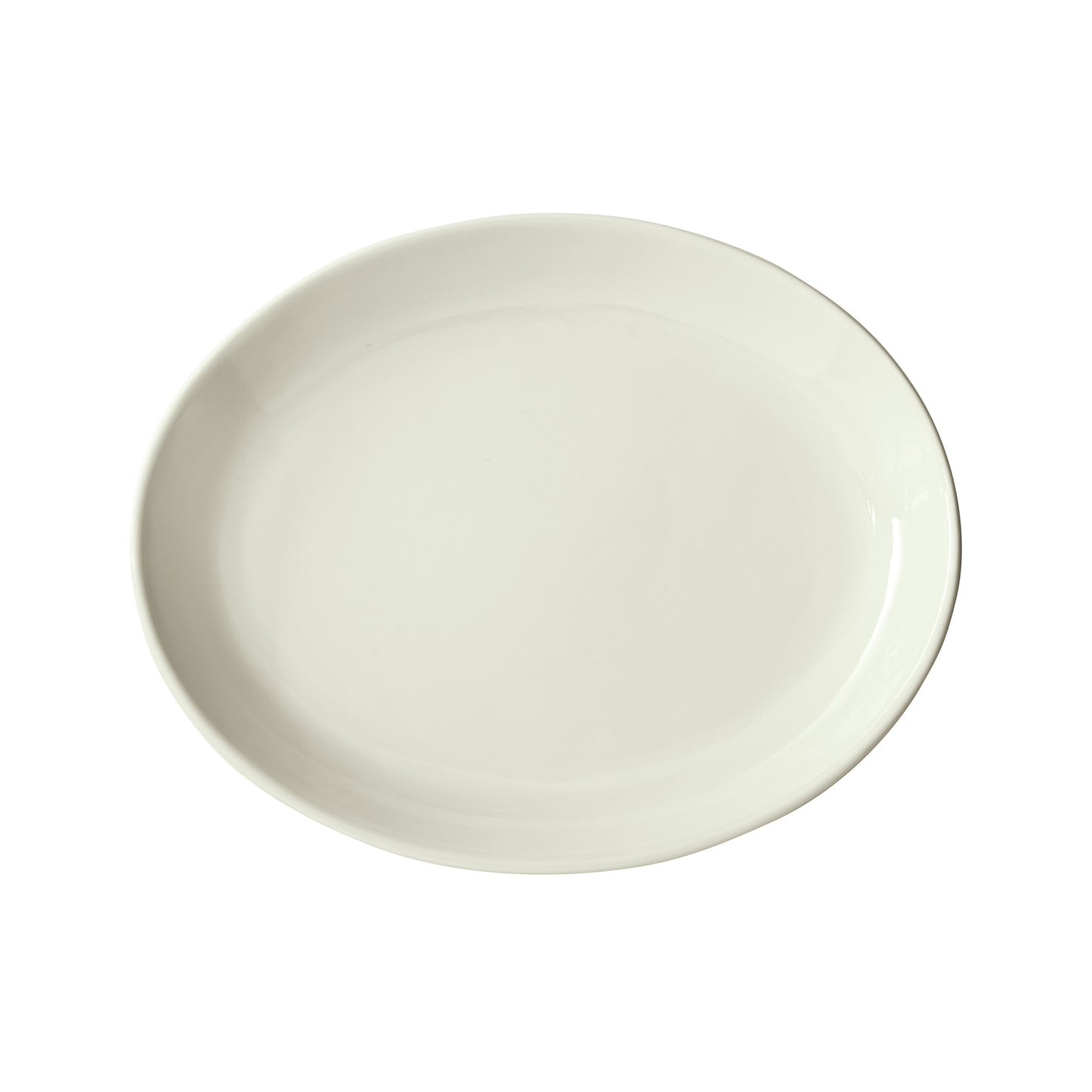 OKP-105PL-AW - Brechia Porcelain Coupe Oval Platter, 10-1/2"L x 8-1/4"W x 1-1/2"H - American White (24 Pieces/Case)