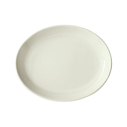 OKP-105PL-AW - Brechia Porcelain Coupe Oval Platter, 10-1/2"L x 8-1/4"W x 1-1/2"H - American White (24 Pieces/Case)