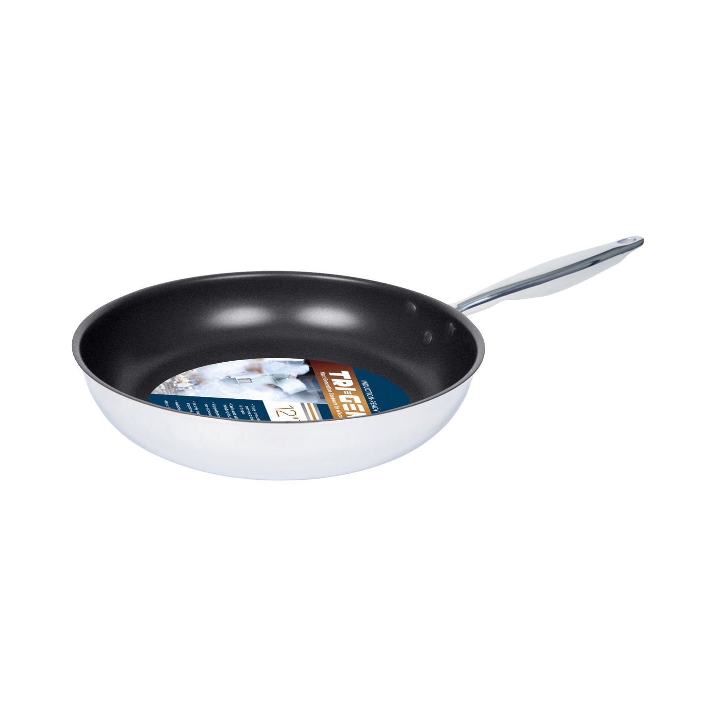 TGFP-12NS - Tri-Gen Tri-Ply Stainless Steel Fry Pan, Non-Stick - 12" Dia