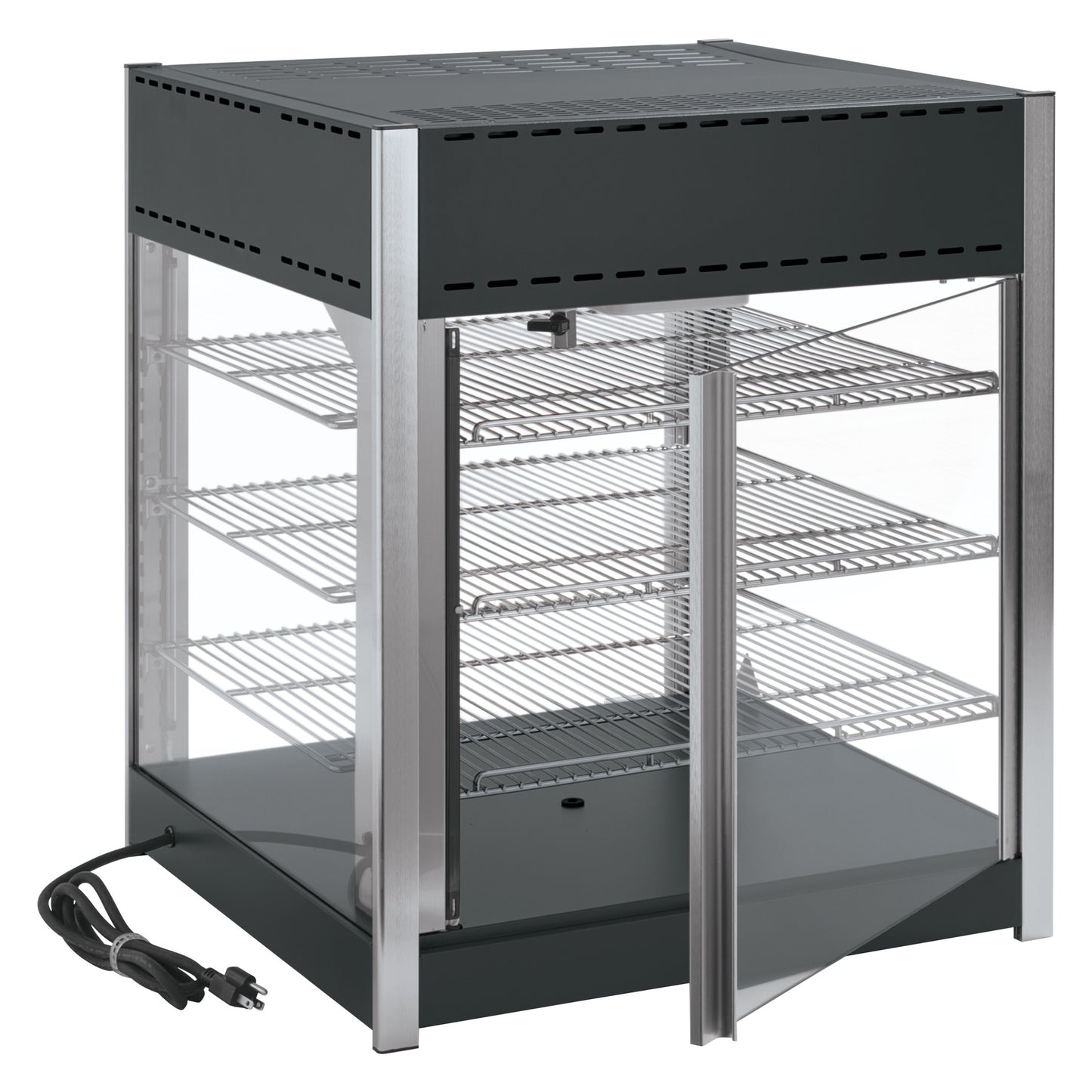 EDM-1PT - Electric Heated & Humidified Holding Display Merchandiser with 3 Display Shelves