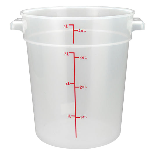 PTRC-4 - Round Storage Container, Translucent, Polypropylene - 4 Quart