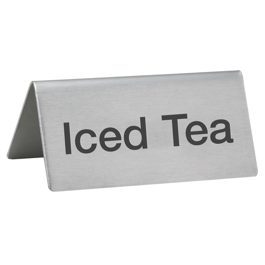 Tent Sign, Stainless Steel - Iced Tea