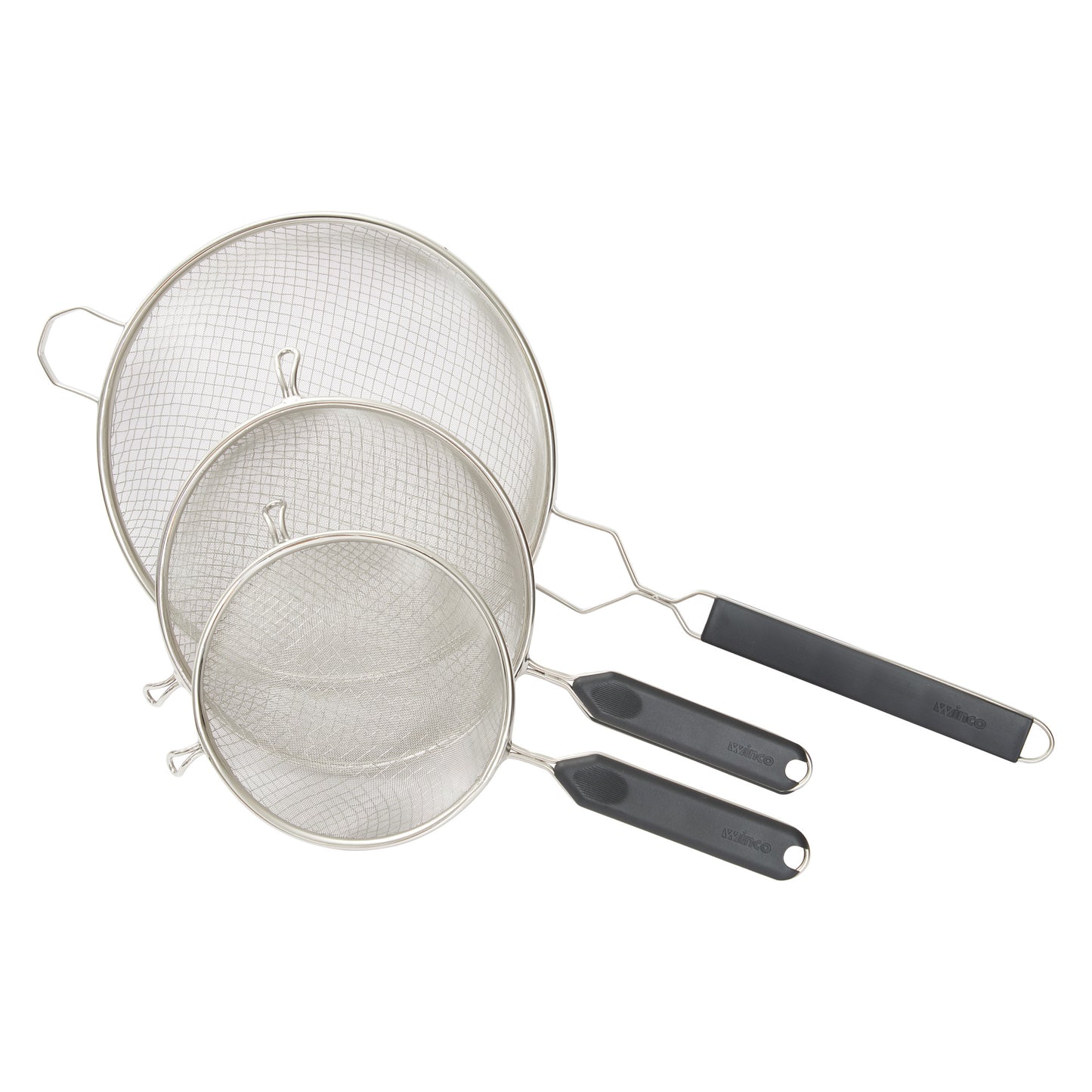 MSTP-10DF - 10-1/4" Double Fine Mesh Strainer with Plastic Handle