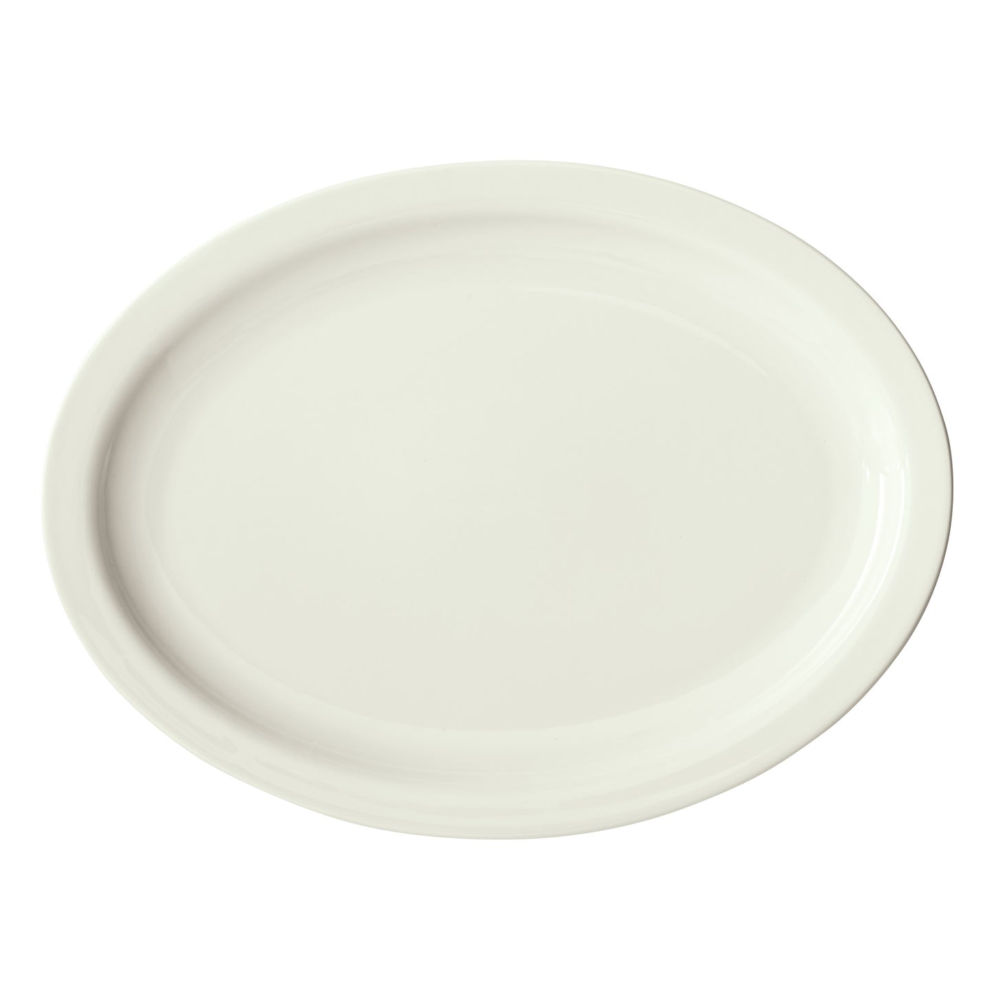 BPO-13NR-AW - Birkhall Porcelain Narrow Rim Oval Platter, 13"L x 10-1/8"W x 1-1/8"H - American White (12 Pieces/Case)