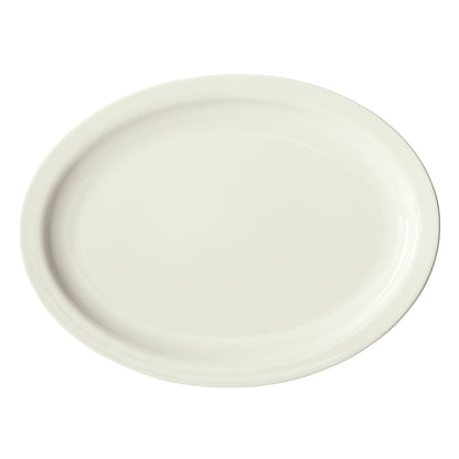BPO-13NR-AW - Birkhall Porcelain Narrow Rim Oval Platter, 13"L x 10-1/8"W x 1-1/8"H - American White (12 Pieces/Case)