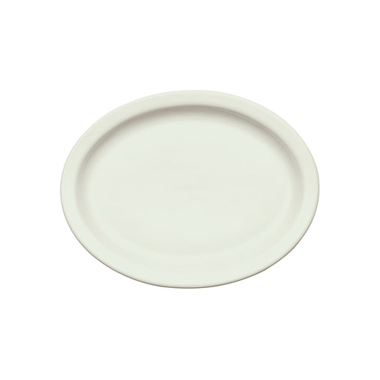 BPO-10NR-AW - Birkhall Porcelain Narrow Rim Oval Platter, 10"L x 8"W x 3/4"H - American White (24 Pieces/Case)