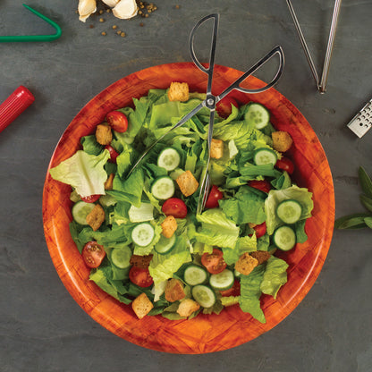 ST-10S - 10" Slotted and Solid Spatula Salad Tongs, Mirror Finish Stainless Steel