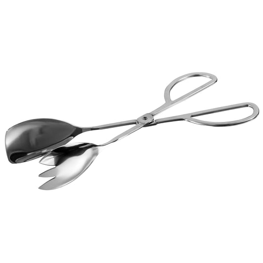 10-1/2" Stainless Steel Spatula and Fork Salad Tongs, Mirror Finish
