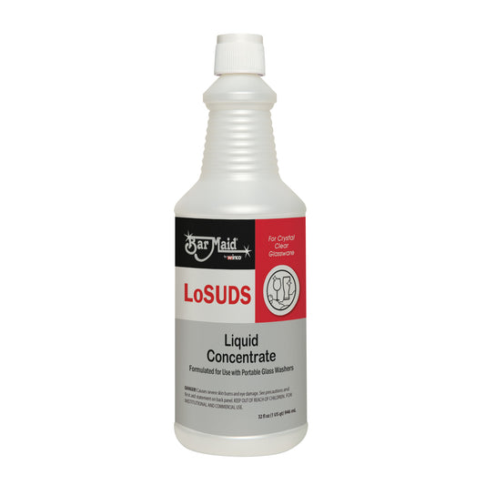 Bar Maid LoSuds Liquid Concentrate - (12) 1 Qt Bottles