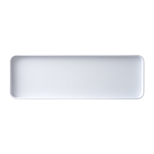 MMP-1806W - Melamine Platter, 18in L x 6in W x 1in H, Rectangular, White