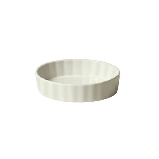 QBD-55-AW - Porcelain Fluted Quiche Baking Dish, 5-1/2 oz (24 Pieces/Case)