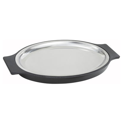 11" Oval Sizzling Platter, Stainless Steel