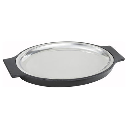 SIZ-11 - 11" Oval Sizzling Platter, Stainless Steel