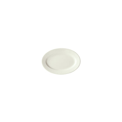 BPO-7-AW - Birkhall Porcelain Rolled Edge Platter, 7"L x 4-1/2"W x 3/4"H - American White (36 Pieces/Case)