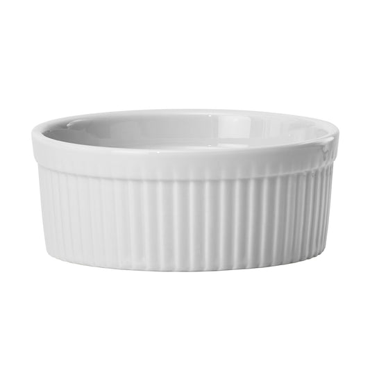 FRR-10 - Fluted Ramekin, 10 oz. White Porcelain, 24 Pieces/Case