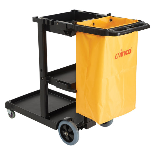 Janitorial Cart with 3 Shelves and Removable Bag