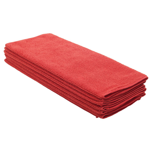 Microfiber Towel, 16" x 16", 6pcs/pk, Red