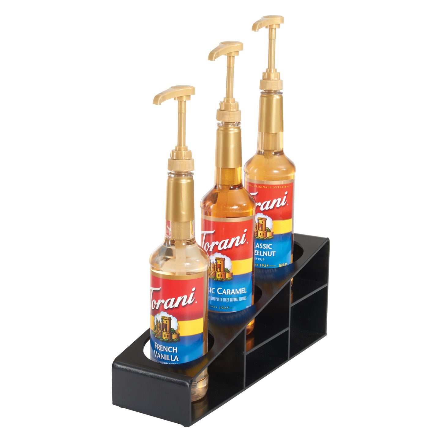 SBO-3C - Syrup/Condiment Bottle Organizer, 3-Compartments, Black