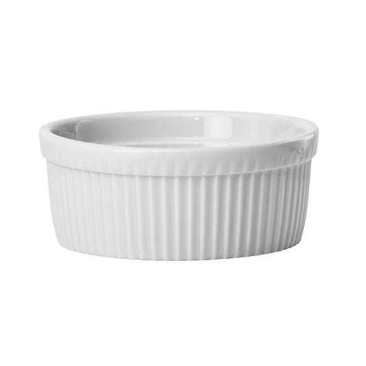SBR-12 - Fluted Souffle Bowl, 12 oz., White Porcelain, 12 Pieces/Case