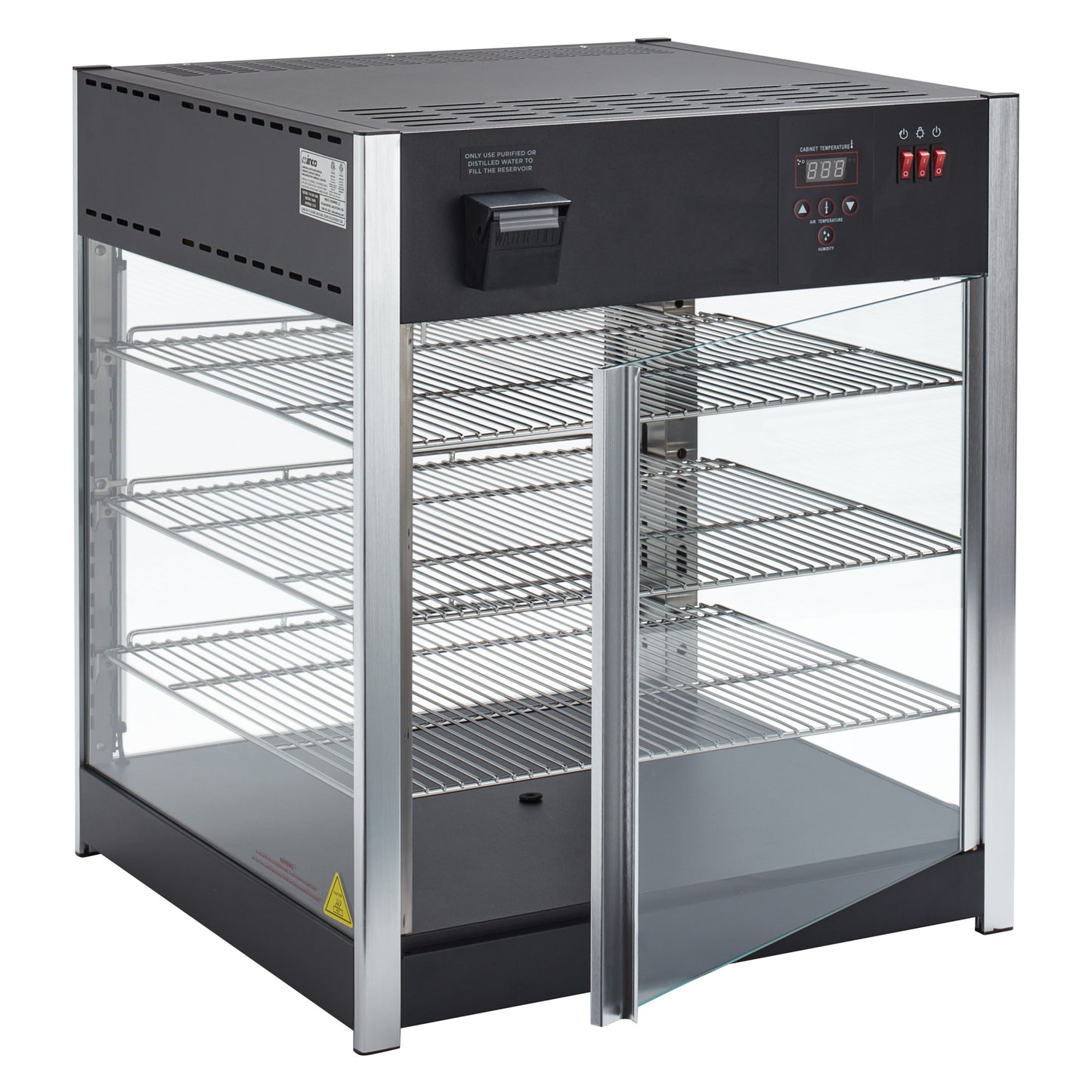 EDM-1PT - Electric Heated & Humidified Holding Display Merchandiser with 3 Display Shelves