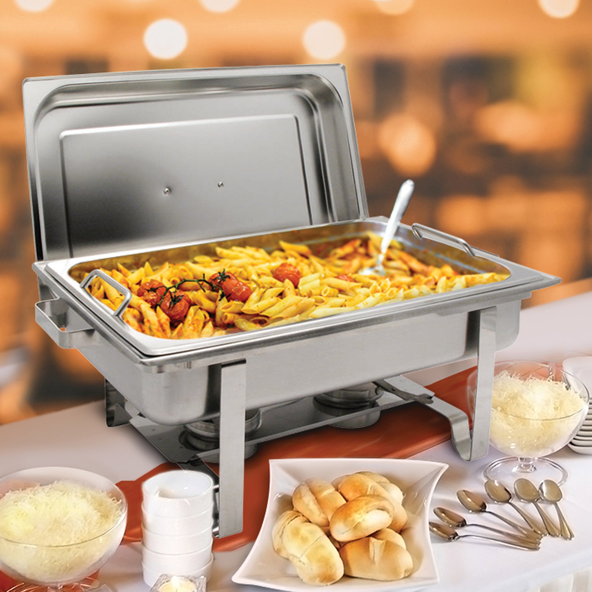 C-2080B - Get-A-Grip 8 Quart Full-Size Chafer, Stainless Steel – Winco