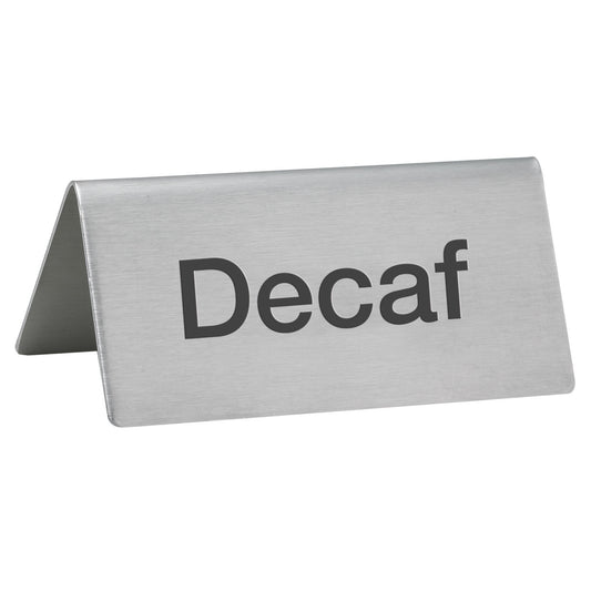 Tent Sign, Stainless Steel - Decaf